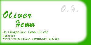 oliver hemm business card
