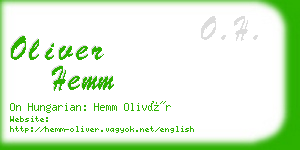 oliver hemm business card